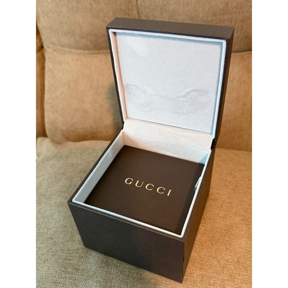 Gucci Brown Watch Presentation Box Empty with Pillow/Care Booklet Accessory Set
